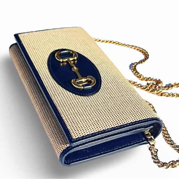 Gucci Horsebit 1955 canvas wallet on chain - Picture 4 of 15